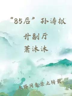 “85后”孫濤擬升副廳