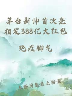 茅臺新帥首次亮相發388億大紅包